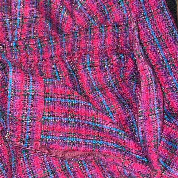 •LESLIE FAY•PINK TWEED JACKET & MATCHING SKIRT SIZE 8 (JACKET) 16 (SKIRT) EUC - Picture 13 of 16